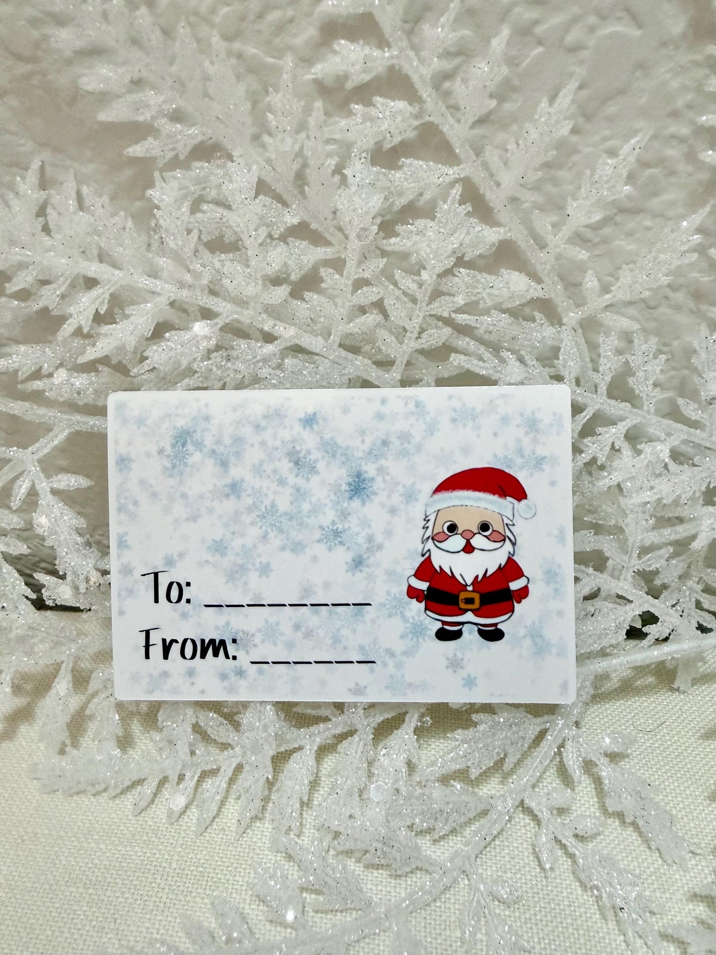 Santa Christmas gift tags with sticker backing - pack of 6