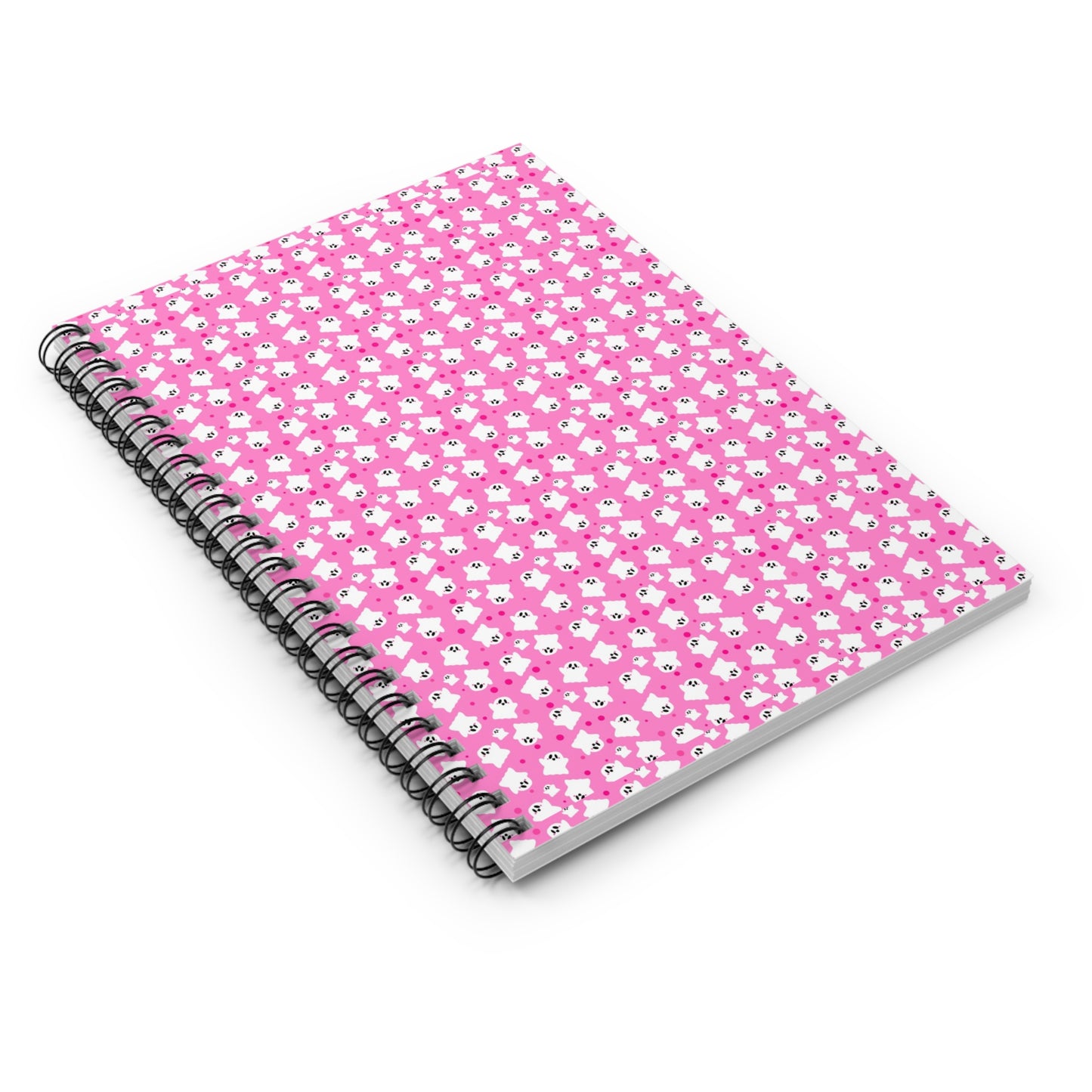Cute Pink Ghost Spiral Notebook - Ruled Line, Journal, Notepad, Stationery, Back to School Supply