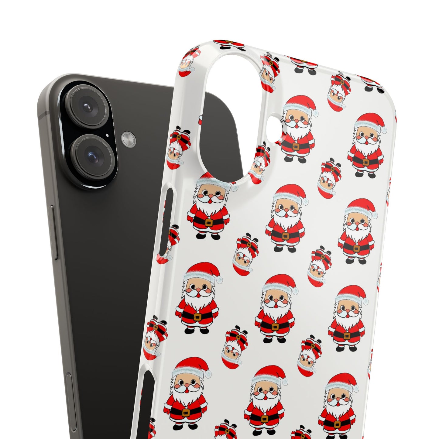 Slim Phone Cases - Cute Santa Cartoon, Festive Holiday Cellphone Covers, Christmas Santa Phone cover