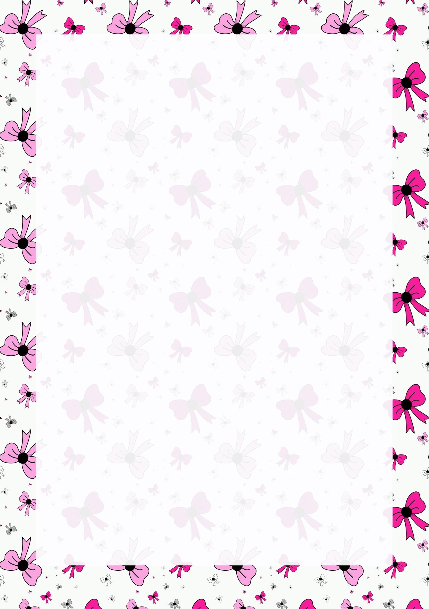 Pink Bows Planner Inserts – To-Do, Blank (50-Pack)