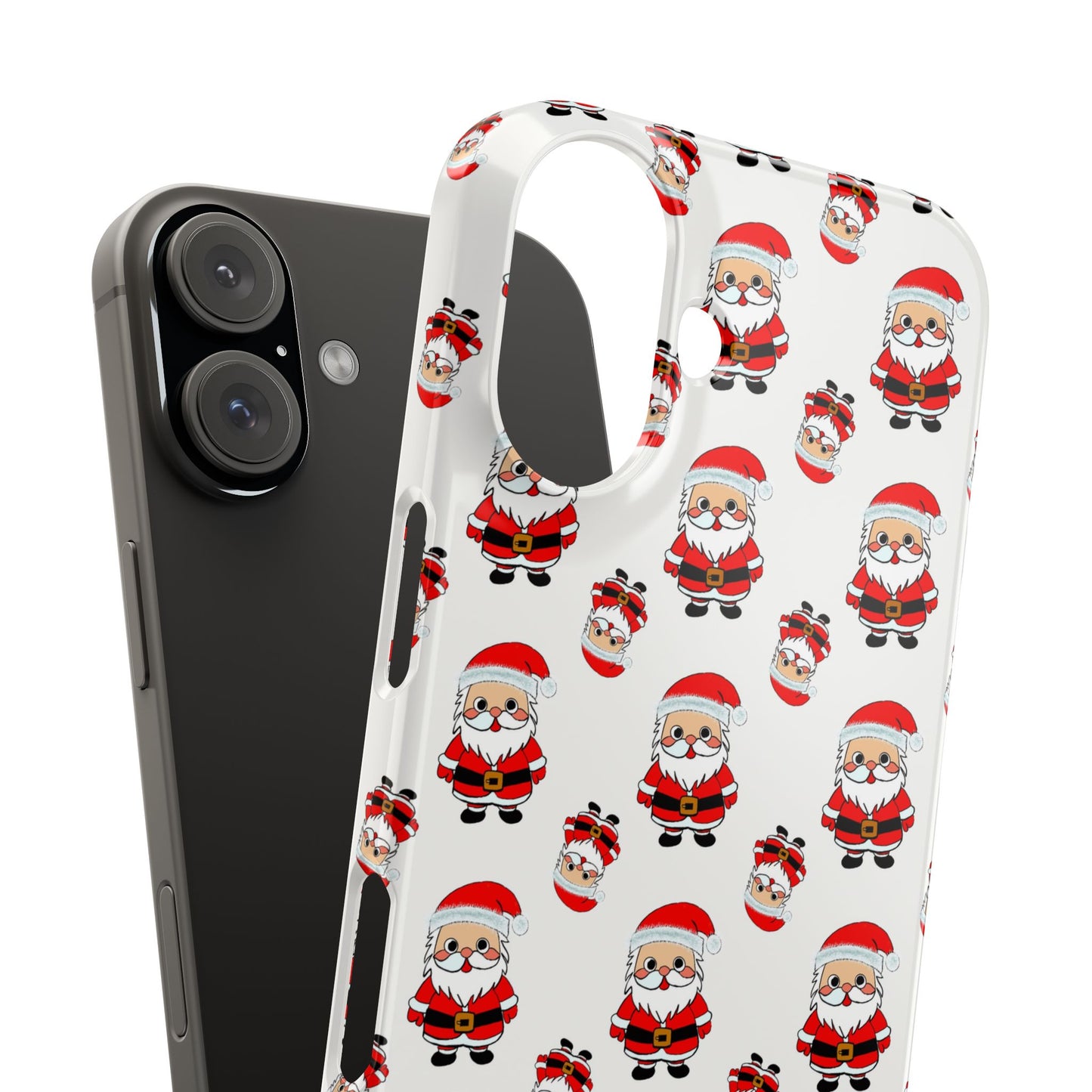 Slim Phone Cases - Cute Santa Cartoon, Festive Holiday Cellphone Covers, Christmas Santa Phone cover
