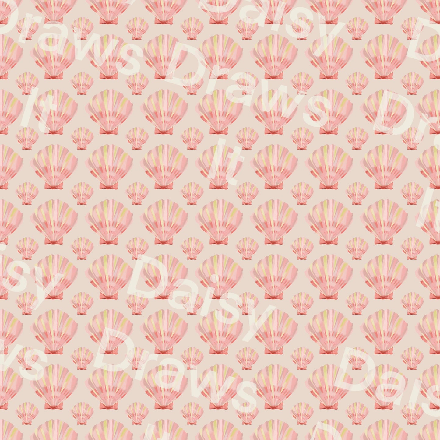 Seamless Digital Pattern | Phone Wallpaper Download | Aesthetic Background | Seashell Pattern for iPhone, Android, iPad & More