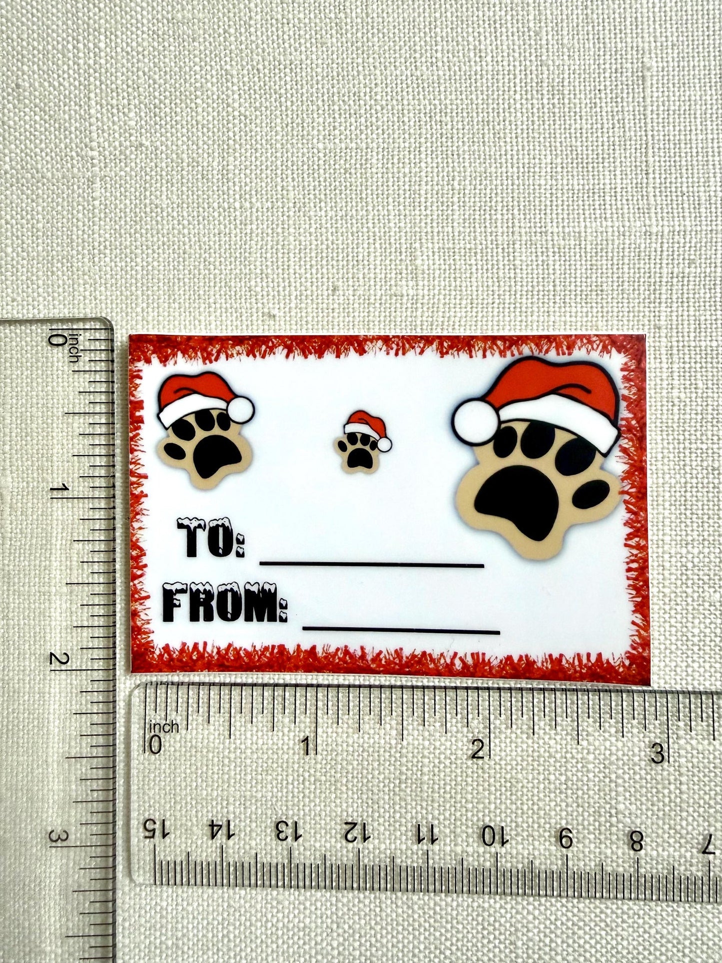 Santa Paws Christmas gift tags with sticker backing - pack of 6