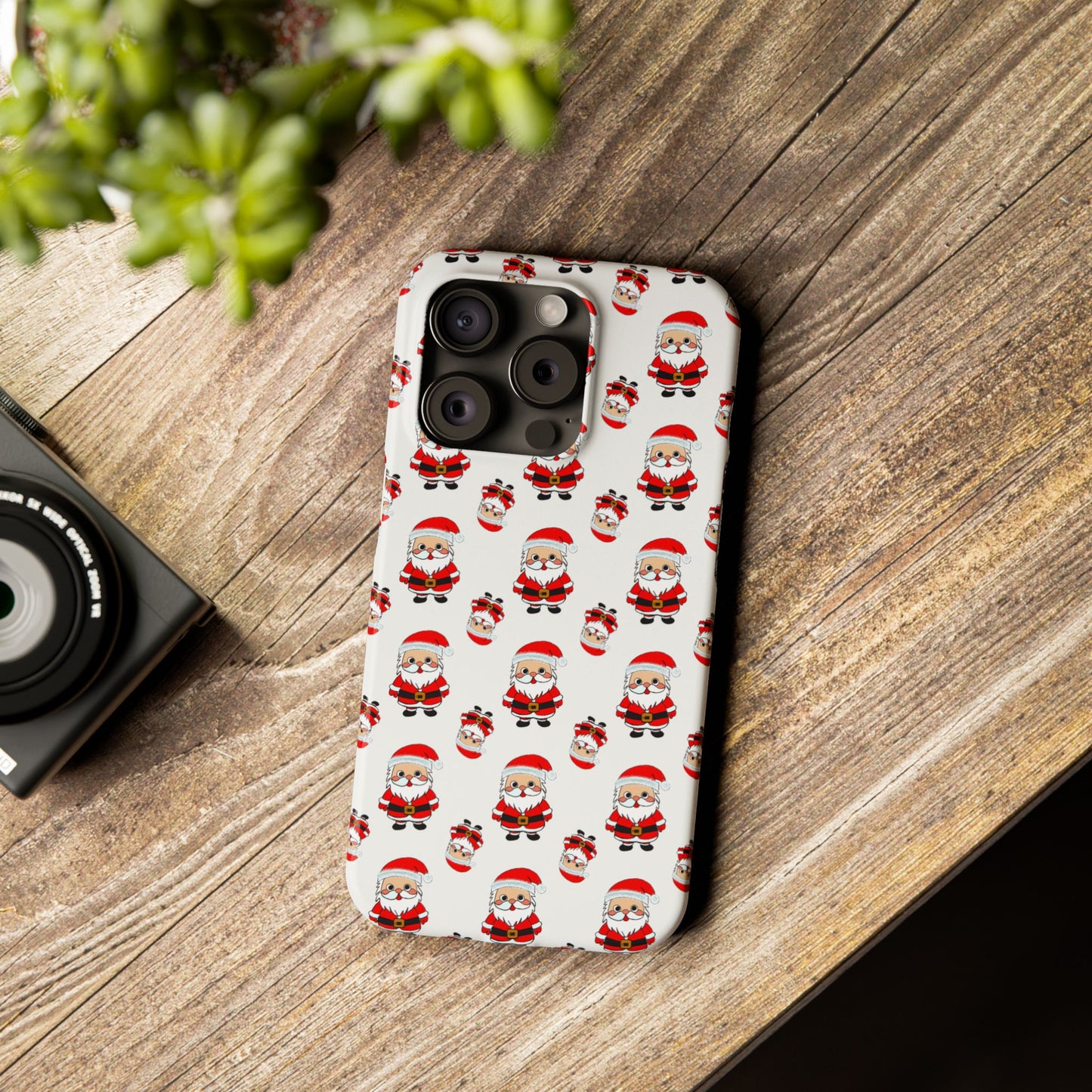 Slim Phone Cases - Cute Santa Cartoon, Festive Holiday Cellphone Covers, Christmas Santa Phone cover