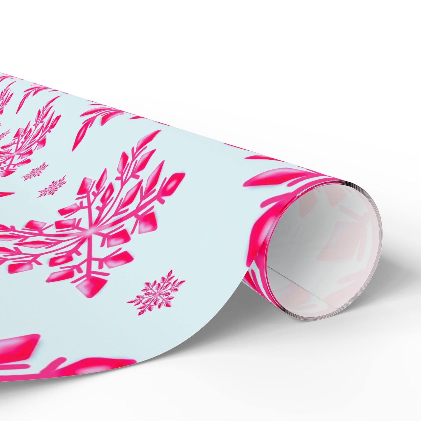 Pink Snowflake Wrapping Paper, Holiday Gift Wrap, Seasonal Packaging, Cute Winter Wrap, Party Supplies, Festive Decor