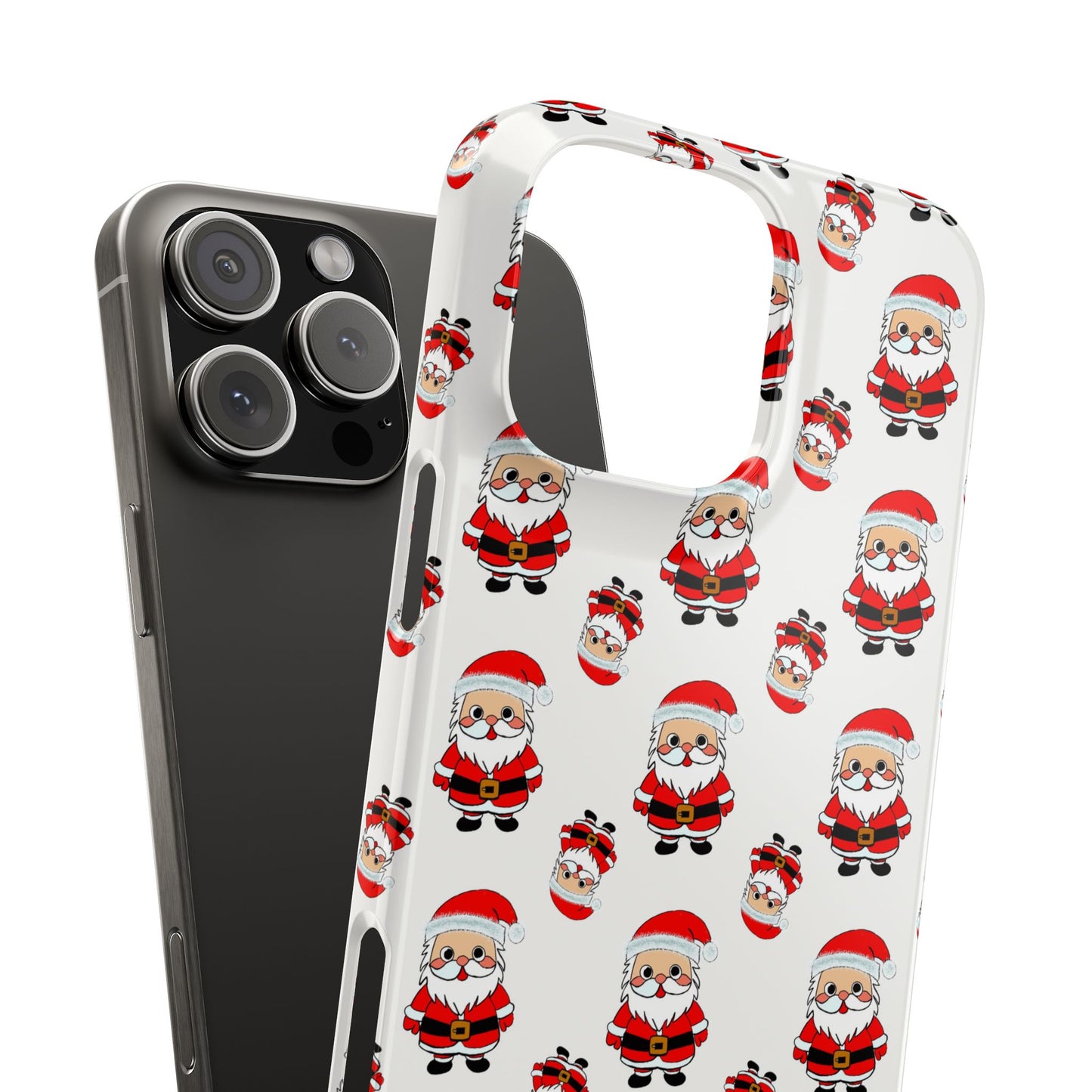 Slim Phone Cases - Cute Santa Cartoon, Festive Holiday Cellphone Covers, Christmas Santa Phone cover