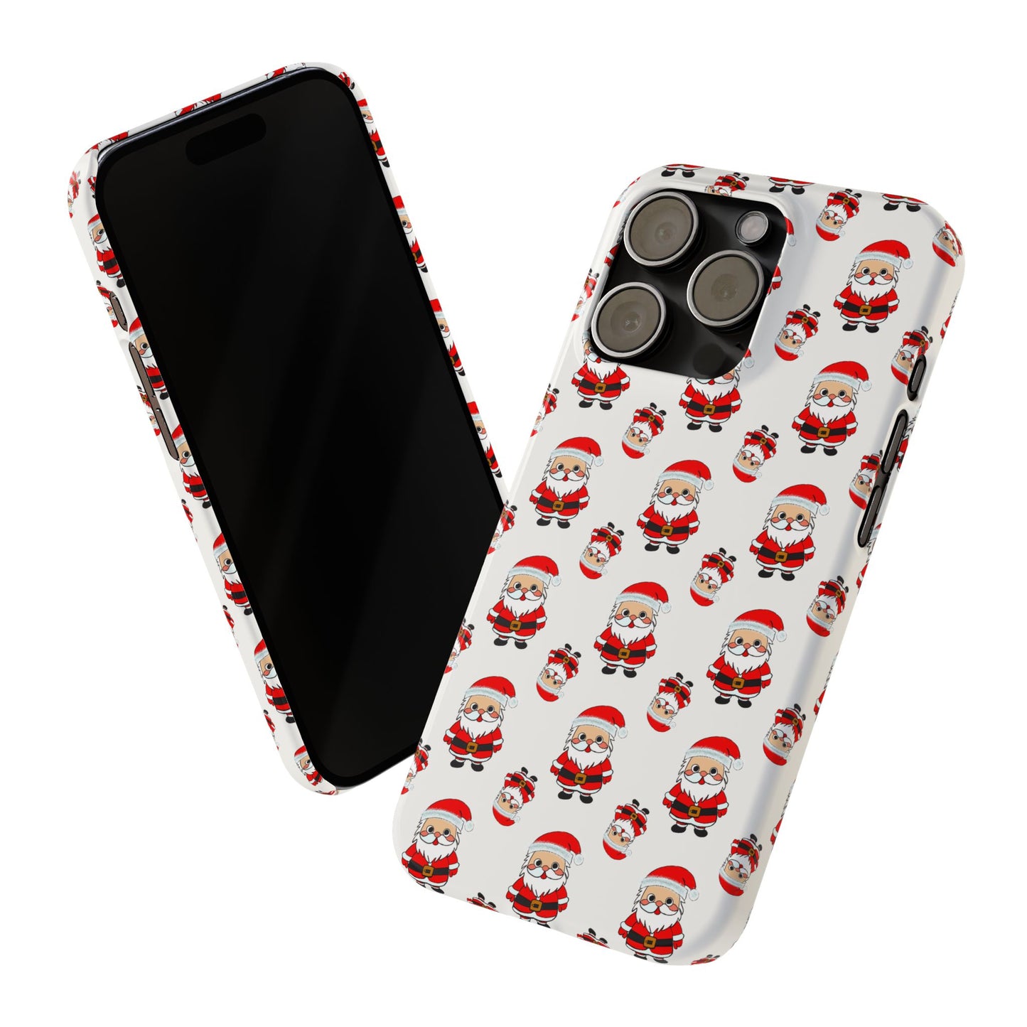Slim Phone Cases - Cute Santa Cartoon, Festive Holiday Cellphone Covers, Christmas Santa Phone cover