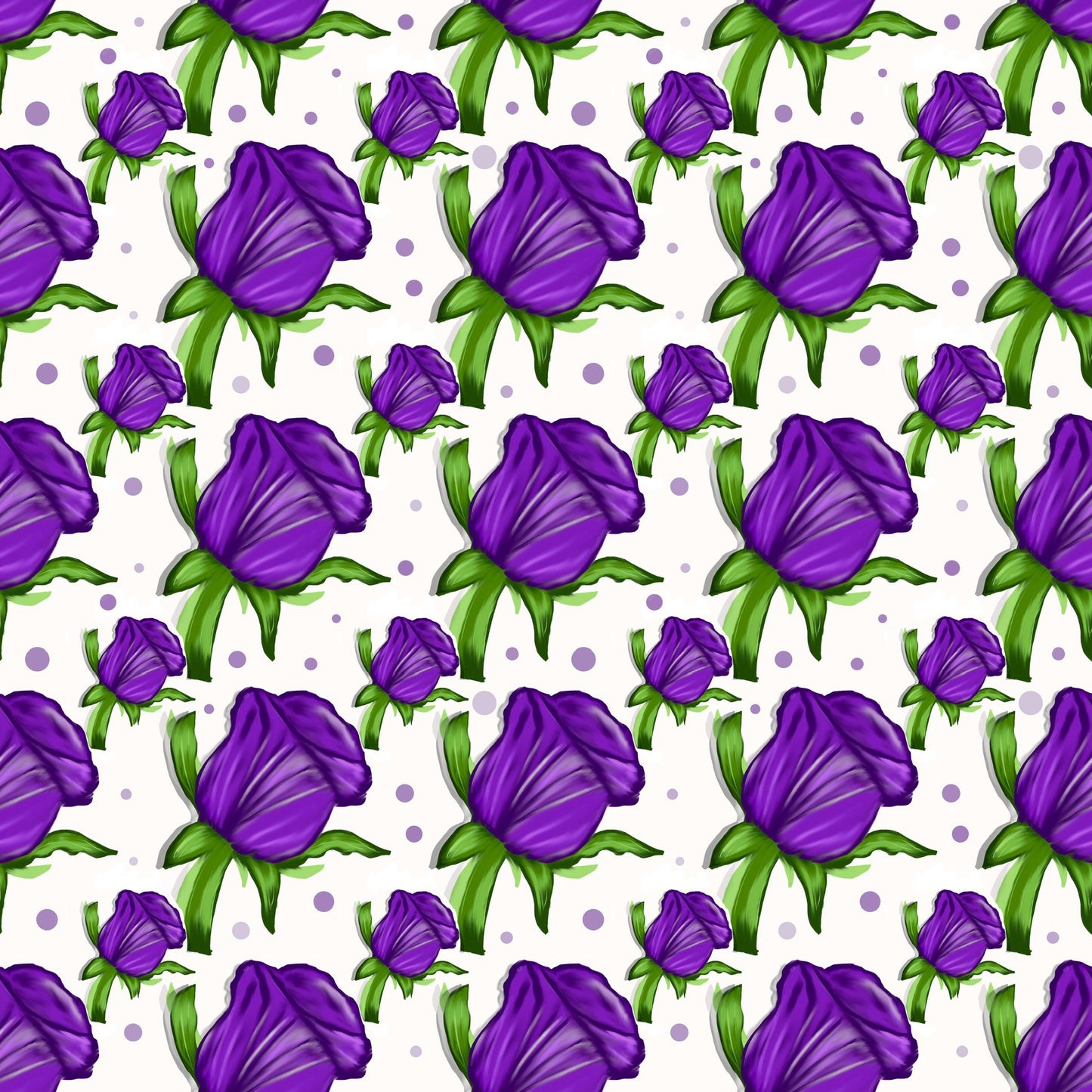 Large Purple Rose Seamless Pattern - Digital Download