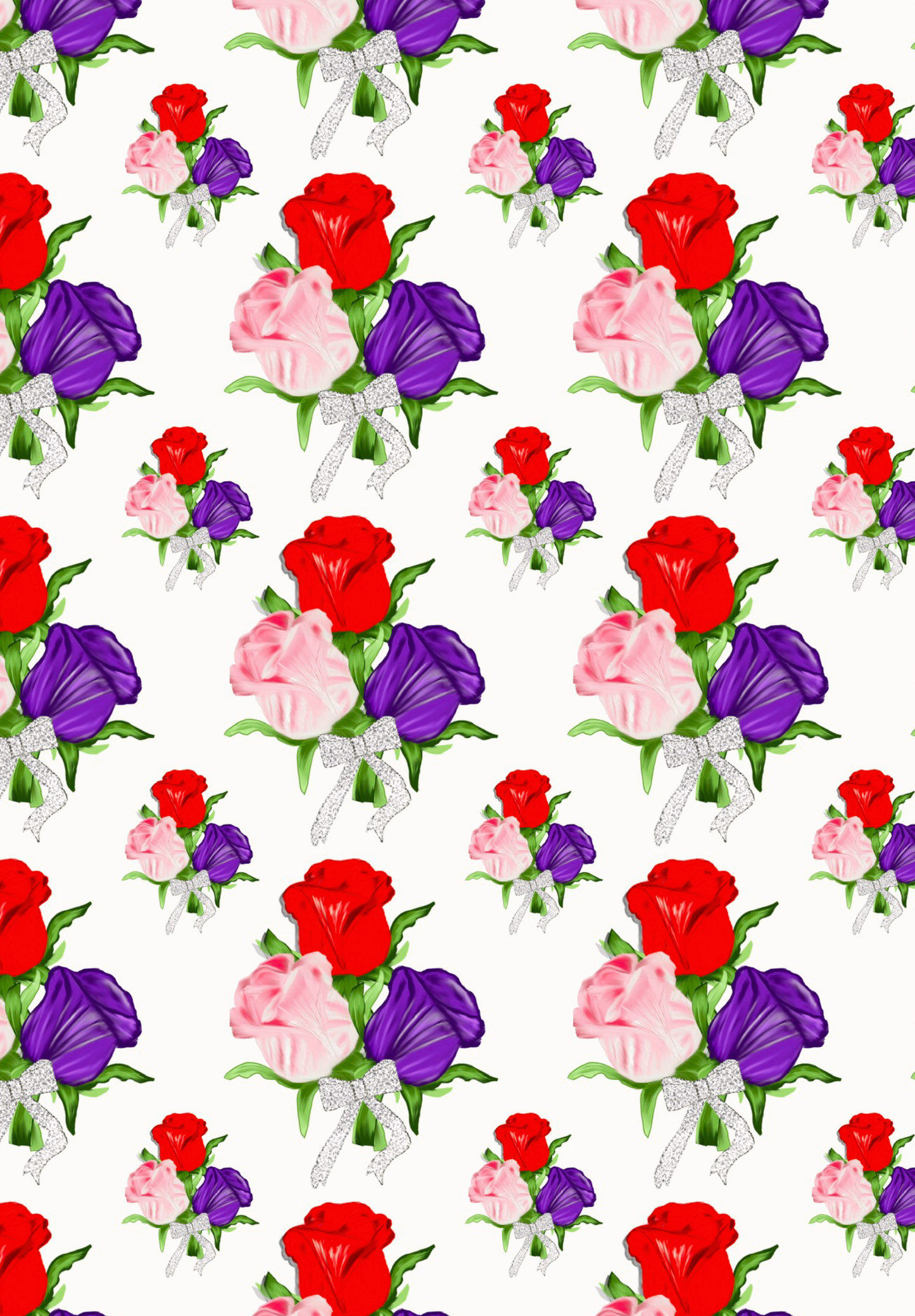Flower Bouquet Seamless Pattern - Digital Download