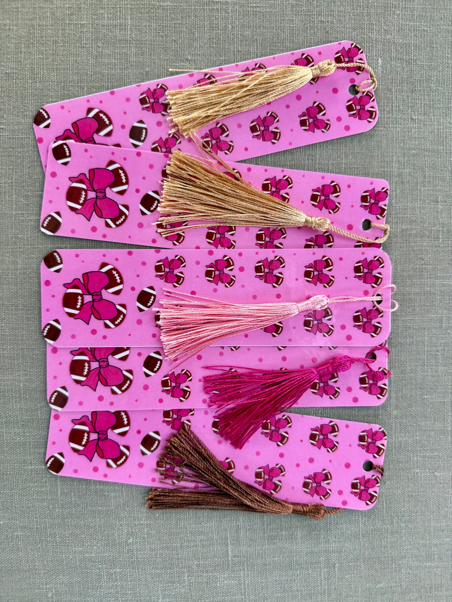 Football Season Pink Bookmark