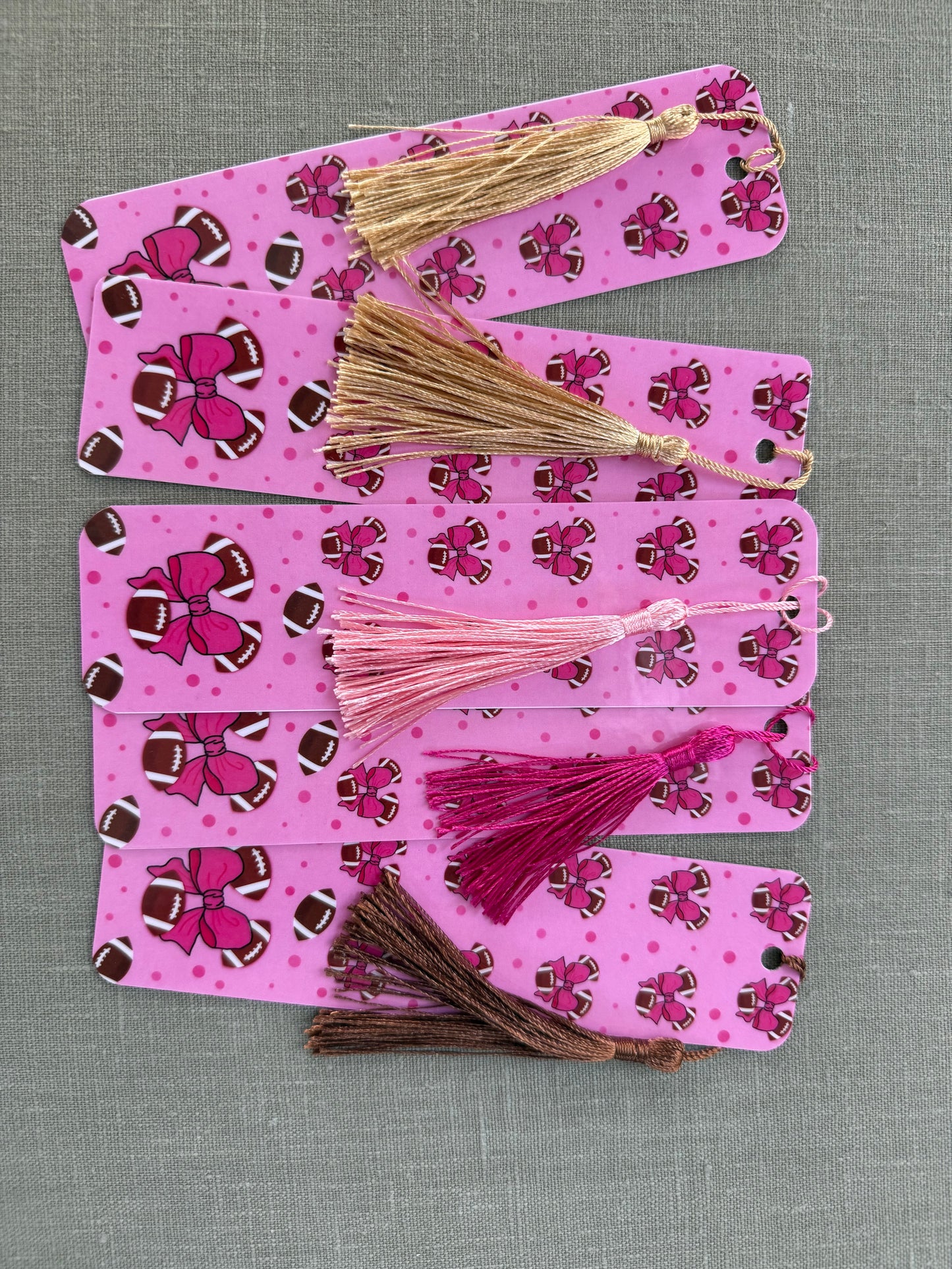 Football Season Pink Bookmark