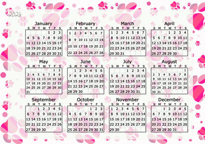 Pink Puppy Paw Planner Inserts – To-Do, Blank (40-Pack)