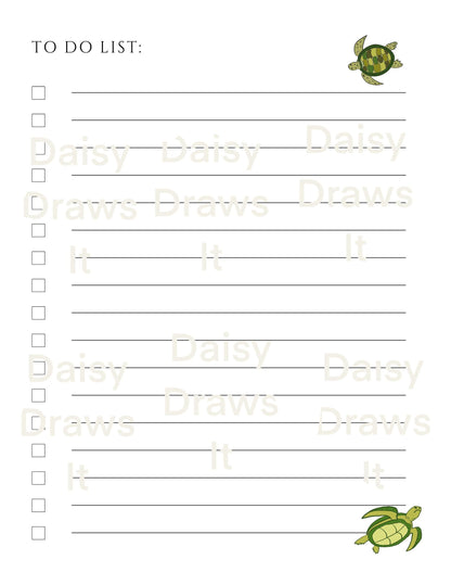 🐢 A5 Turtle Planner Inserts – 6-Hole | 35-Page Bundle | Double-Sided