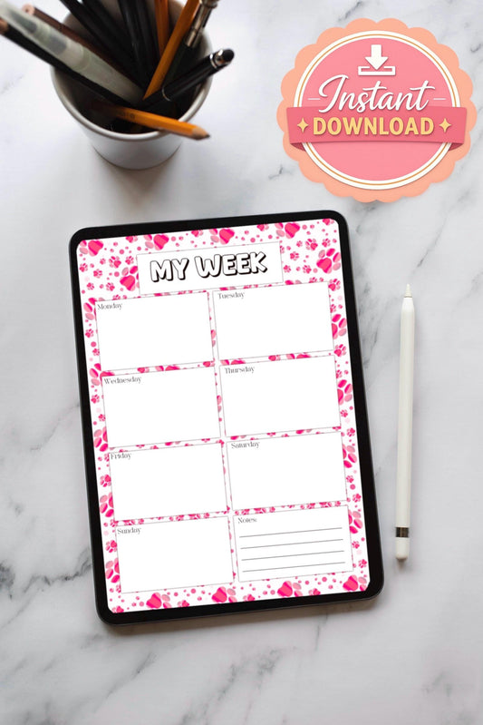 Digital Stationery for iPad | Notability & GoodNotes Paper Pack | Cute puppy Digital Notes | Printable iPad Planner Pages | Instant Download