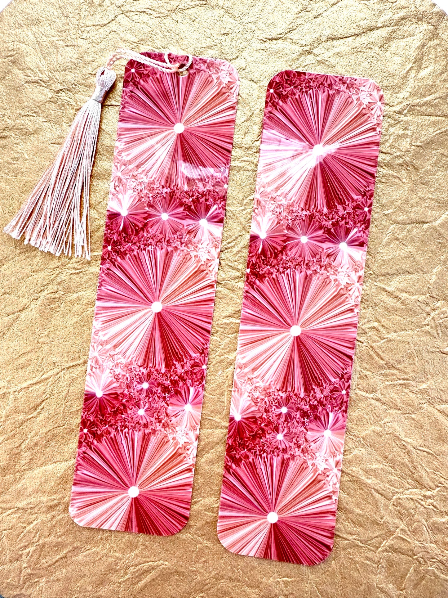 Kaleidoscope Pinch Effect Bookmark - Rose Gold with or without tassel