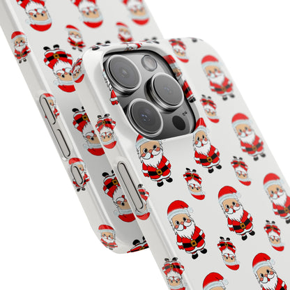 Slim Phone Cases - Cute Santa Cartoon, Festive Holiday Cellphone Covers, Christmas Santa Phone cover
