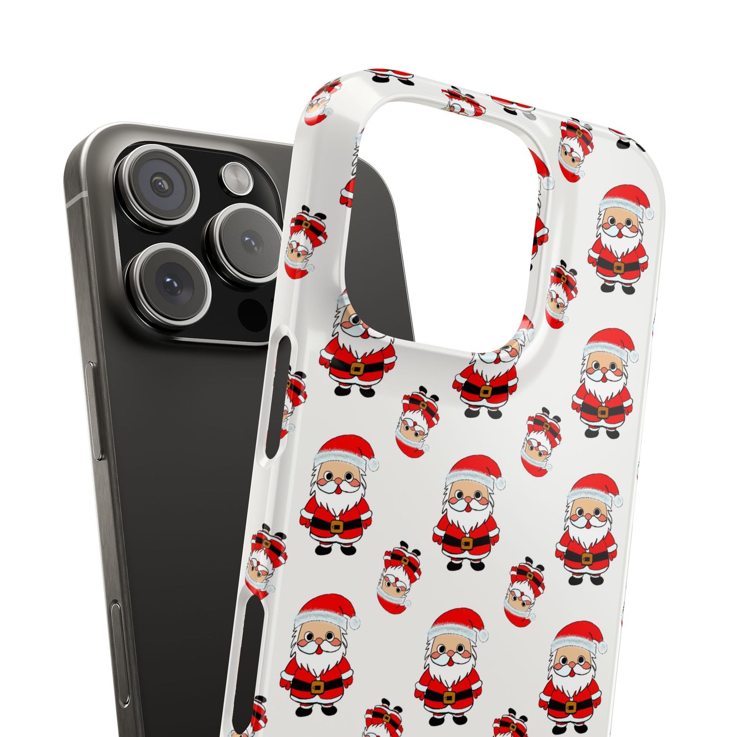 Slim Phone Cases - Cute Santa Cartoon, Festive Holiday Cellphone Covers, Christmas Santa Phone cover