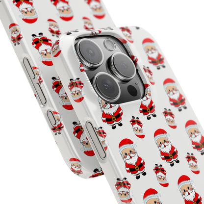 Slim Phone Cases - Cute Santa Cartoon, Festive Holiday Cellphone Covers, Christmas Santa Phone cover