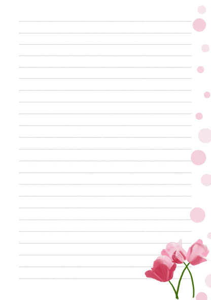 Pink Tulips A5 Planner Inserts – To-Do, Blank (40-Pack)