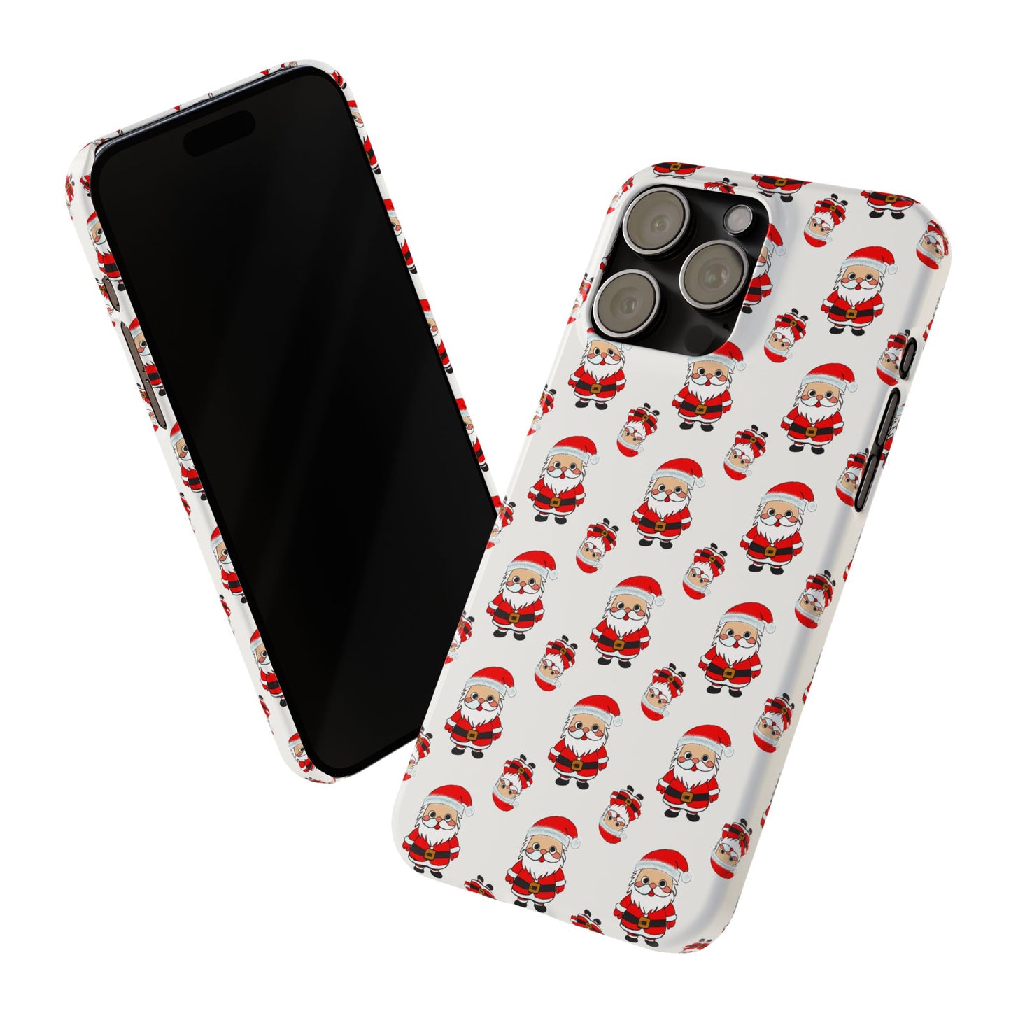 Slim Phone Cases - Cute Santa Cartoon, Festive Holiday Cellphone Covers, Christmas Santa Phone cover