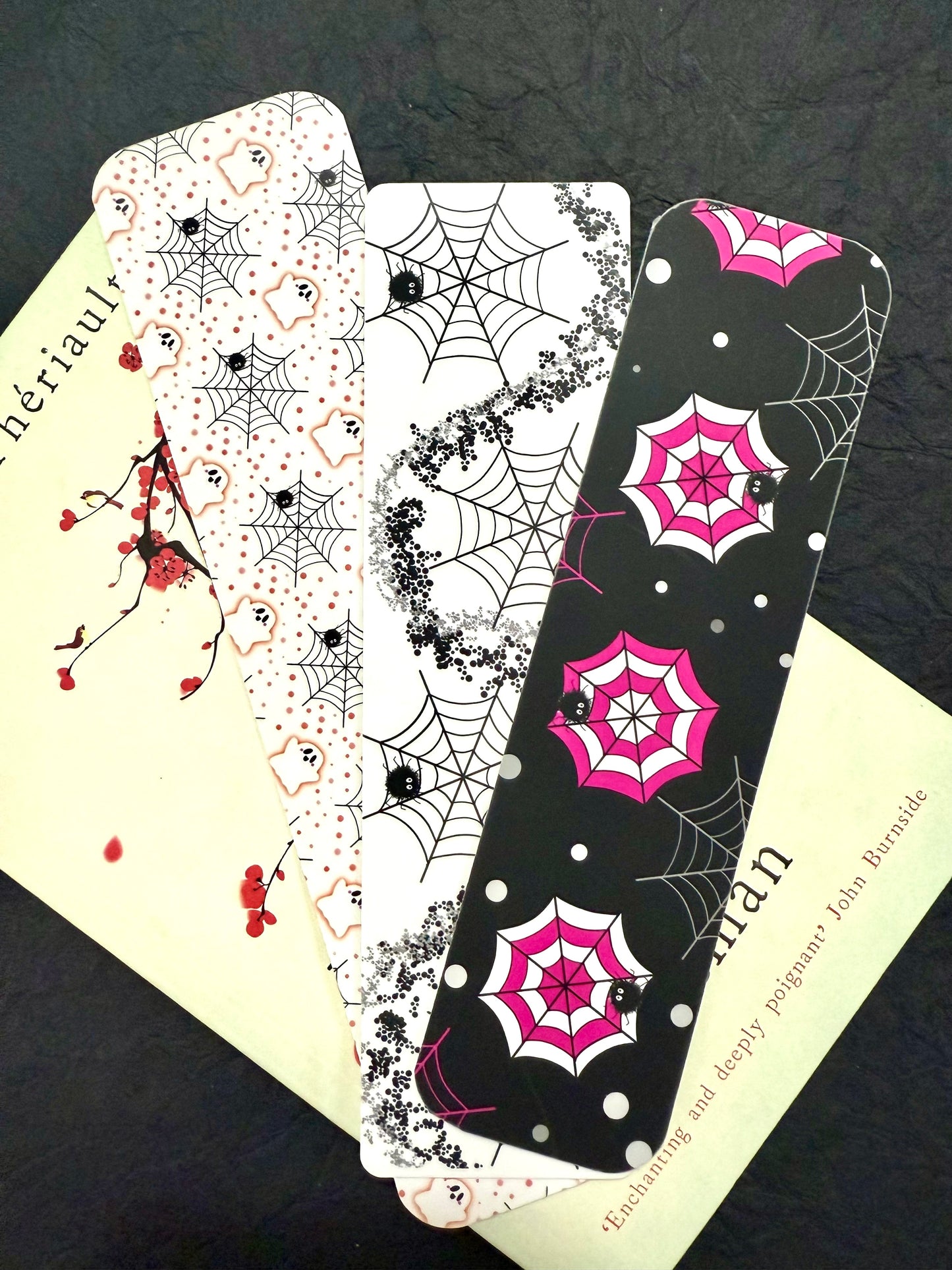 Bundle of THREE Spiderweb Halloween & Spooky Season Bookmarks