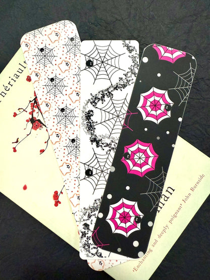 Bundle of THREE Spiderweb Halloween & Spooky Season Bookmarks