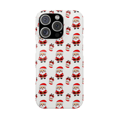 Slim Phone Cases - Cute Santa Cartoon, Festive Holiday Cellphone Covers, Christmas Santa Phone cover