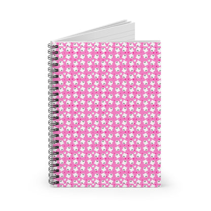 Cute Pink Ghost Spiral Notebook - Ruled Line, Journal, Notepad, Stationery, Back to School Supply