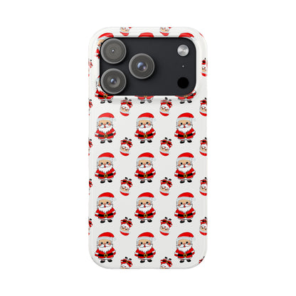 Slim Phone Cases - Cute Santa Cartoon, Festive Holiday Cellphone Covers, Christmas Santa Phone cover