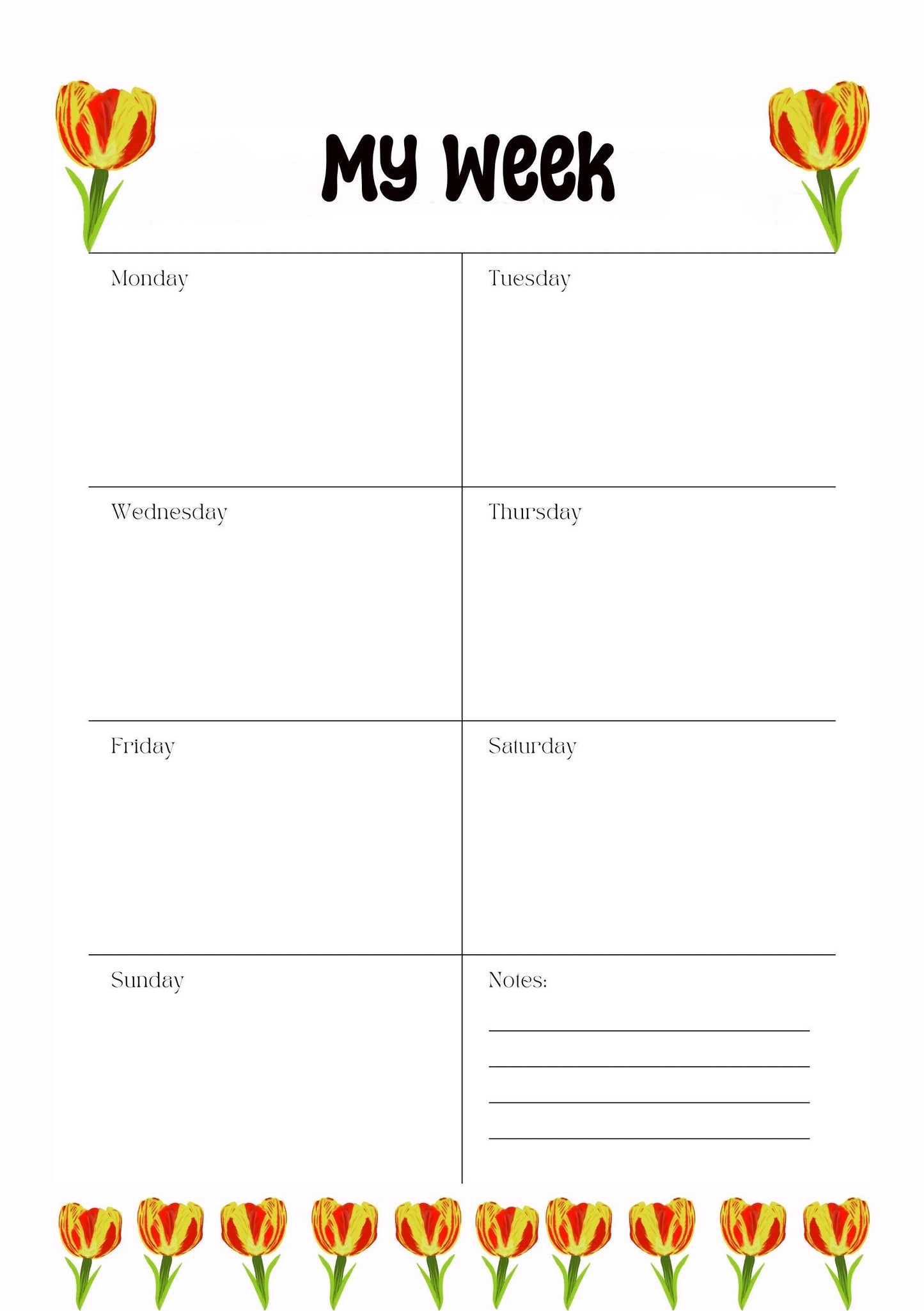 Flower A5 Planner Inserts – To-Do, Blank (60-Pack)