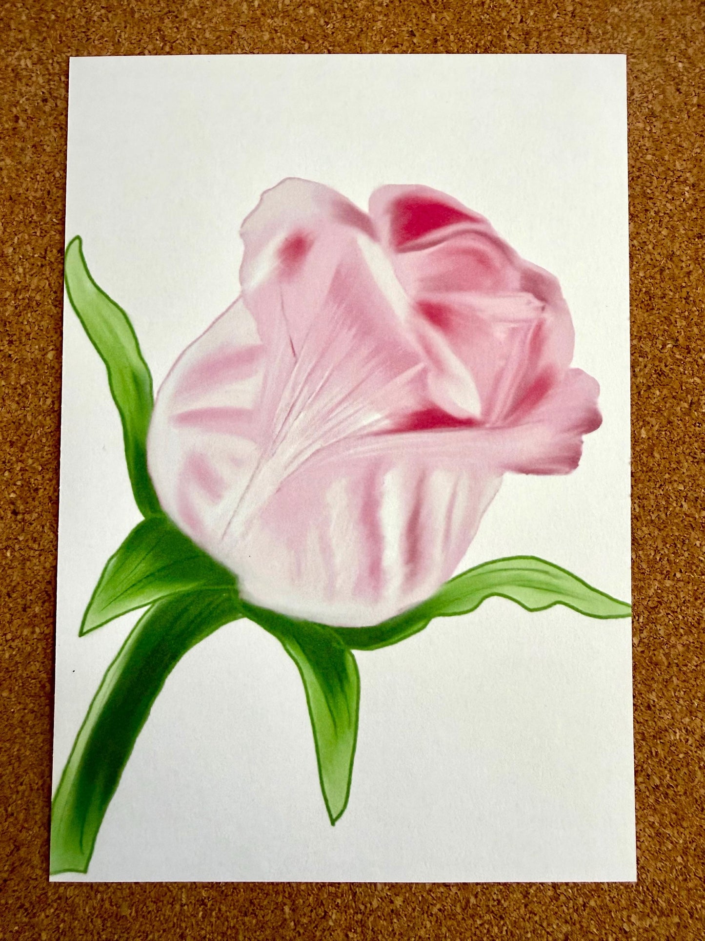 Pink Rose Floral Art Print – Matte Cardstock Wall Art | Bedroom, Nursery & Living Room Decor | Ready-to-Frame Artwork