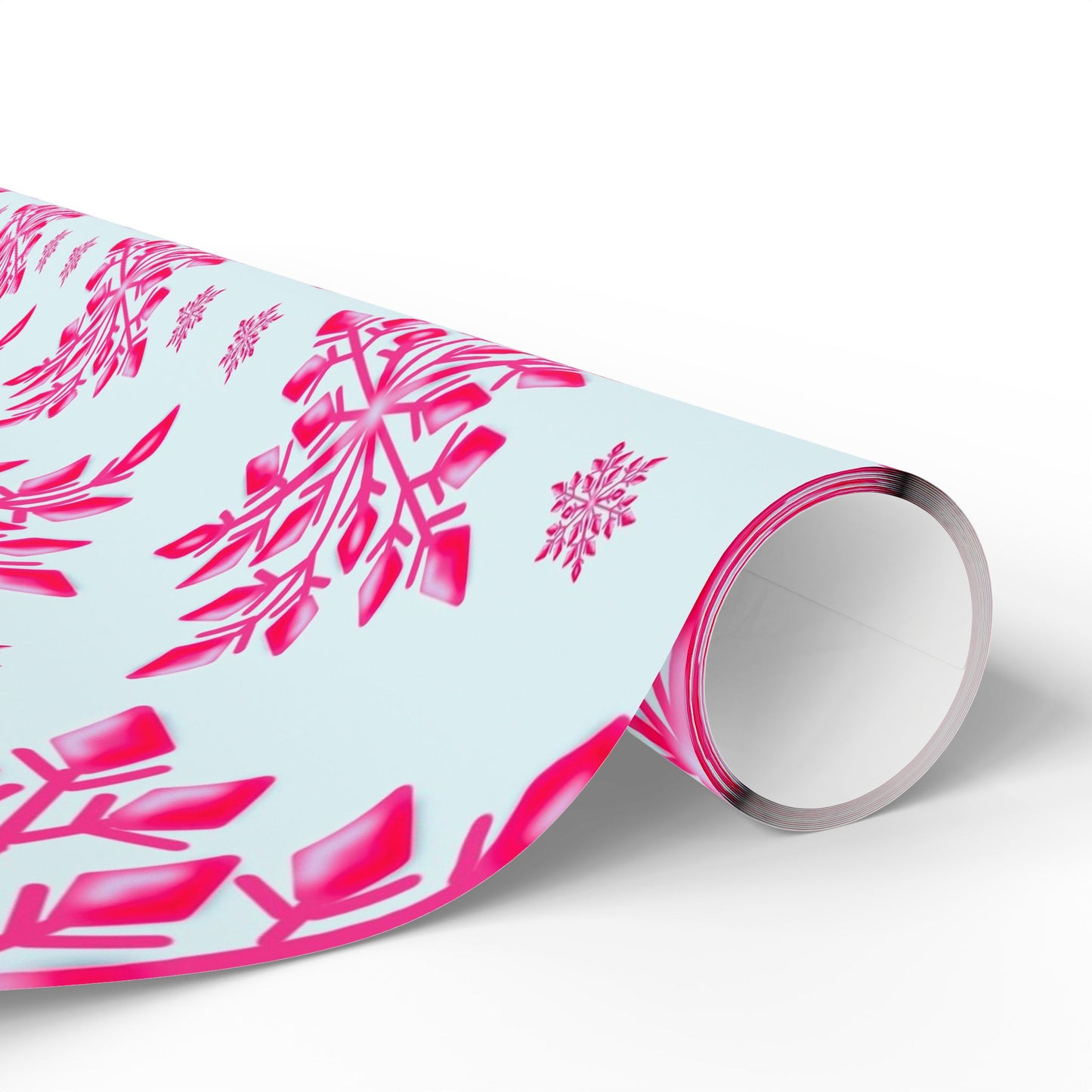Pink Snowflake Wrapping Paper, Holiday Gift Wrap, Seasonal Packaging, Cute Winter Wrap, Party Supplies, Festive Decor