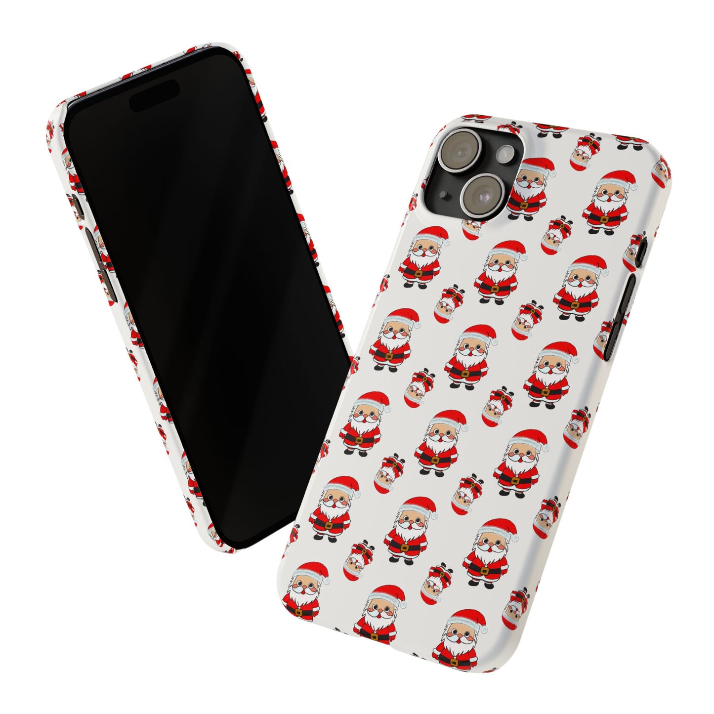 Slim Phone Cases - Cute Santa Cartoon, Festive Holiday Cellphone Covers, Christmas Santa Phone cover