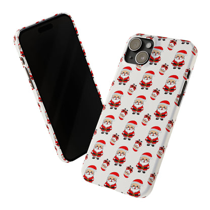 Slim Phone Cases - Cute Santa Cartoon, Festive Holiday Cellphone Covers, Christmas Santa Phone cover