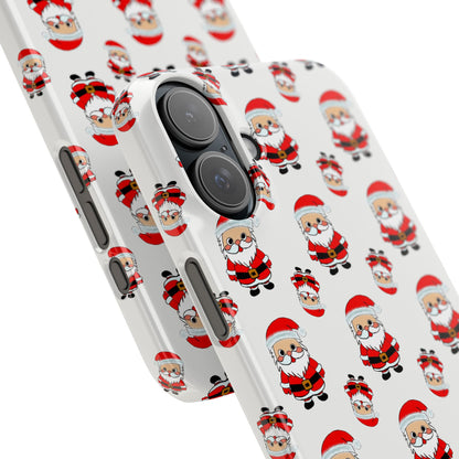 Slim Phone Cases - Cute Santa Cartoon, Festive Holiday Cellphone Covers, Christmas Santa Phone cover
