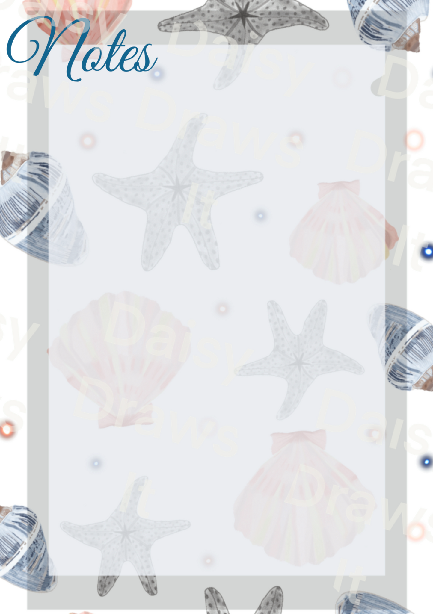 Down By The Seashore A5 Planner Inserts | 48-Piece Coastal 6-Hole Punched Planner Refill
