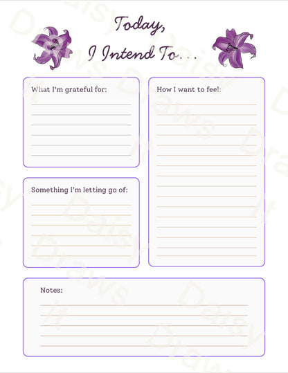 Lillies Planner Inserts – 35 Pack Blank / To-Do Pages / Undated Planner Pages / Cute Floral Stationery