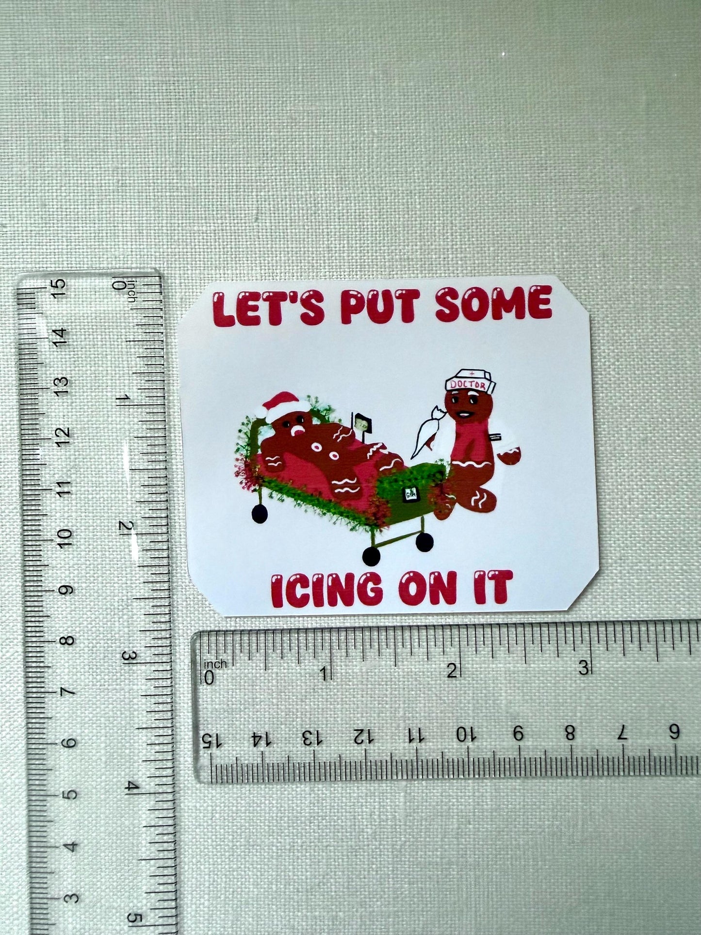 Let’s put some icing on it - funny gingerbread Christmas sticker