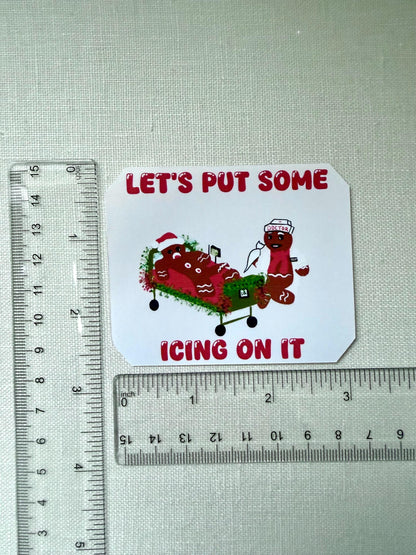 Let’s put some icing on it - funny gingerbread Christmas sticker