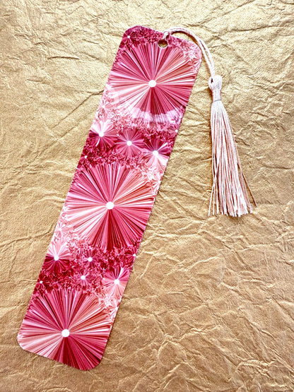 Kaleidoscope Pinch Effect Bookmark - Rose Gold with or without tassel