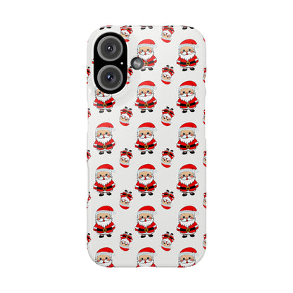 Slim Phone Cases - Cute Santa Cartoon, Festive Holiday Cellphone Covers, Christmas Santa Phone cover