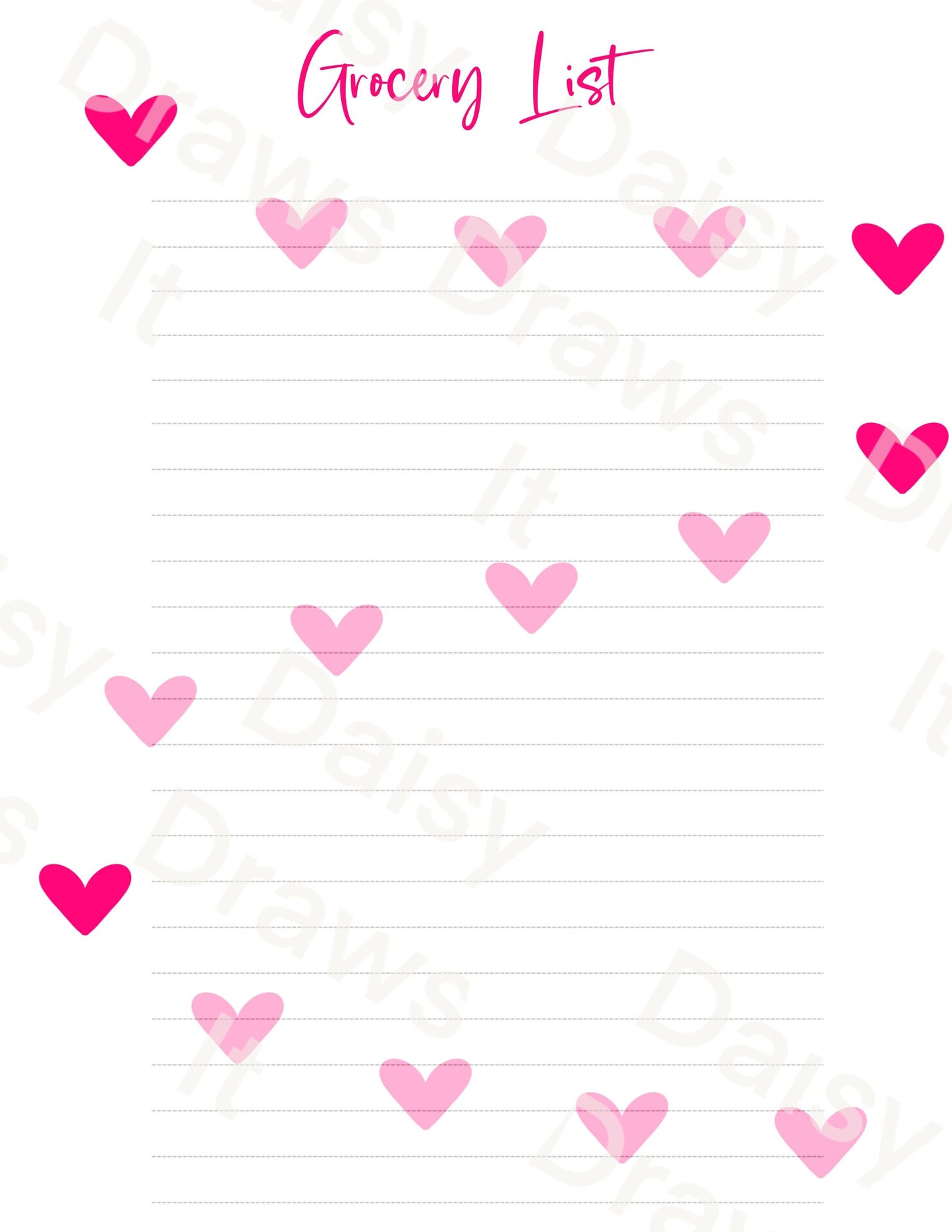 Hearts Digital Stationery for iPad - Notability & GoodNotes Paper Pack - Printable Planner Pages - Instant Download - 8 Designs