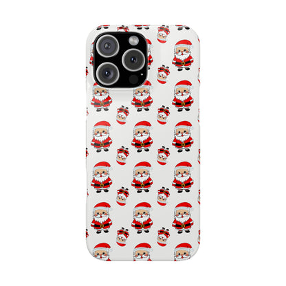Slim Phone Cases - Cute Santa Cartoon, Festive Holiday Cellphone Covers, Christmas Santa Phone cover