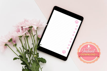 Digital Stationery for iPad | Notability & GoodNotes Paper Pack | Cute puppy Digital Notes | Printable iPad Planner Pages | Instant Download