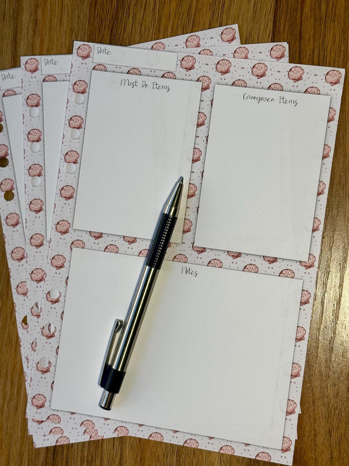 Seashells A5 Planner/ Notepad Inserts - pack of 25