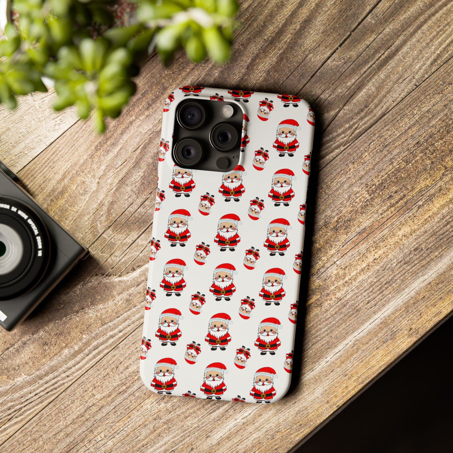 Slim Phone Cases - Cute Santa Cartoon, Festive Holiday Cellphone Covers, Christmas Santa Phone cover