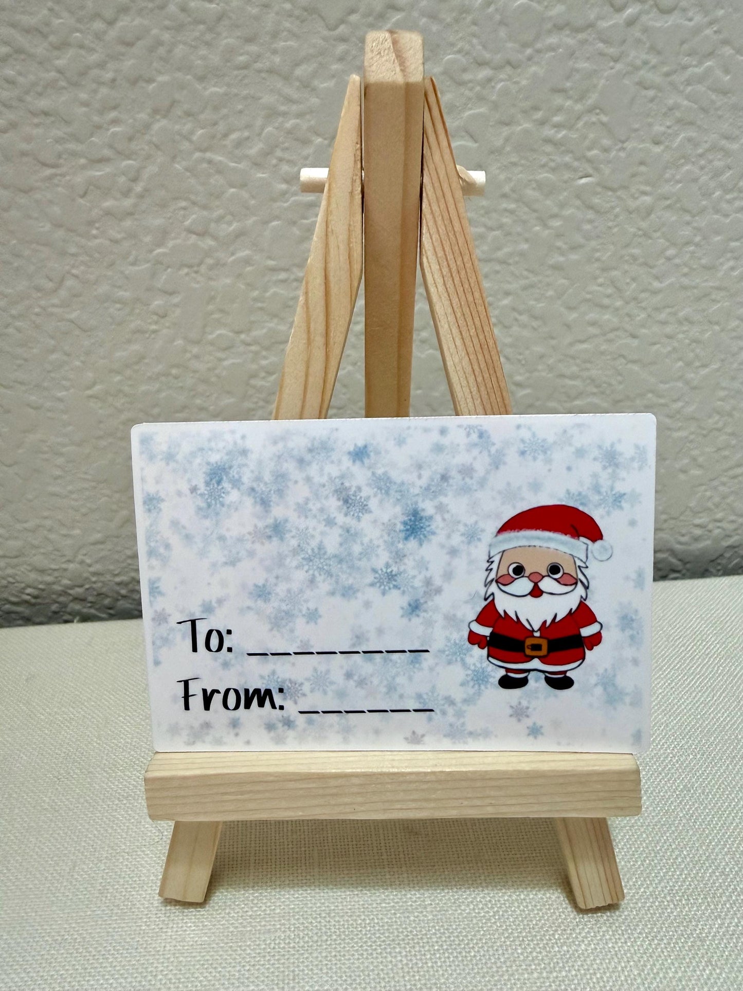 Santa Christmas gift tags with sticker backing - pack of 6