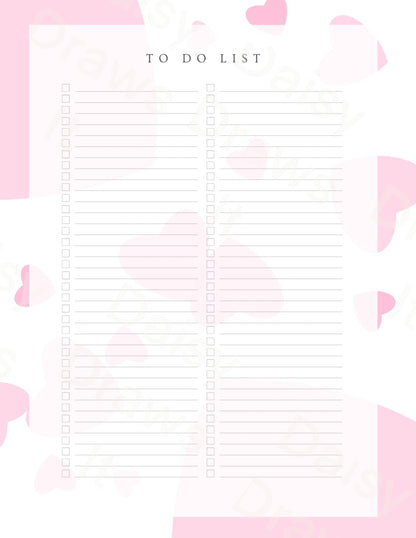 Hearts Digital Stationery for iPad - Notability & GoodNotes Paper Pack - Printable Planner Pages - Instant Download - 8 Designs