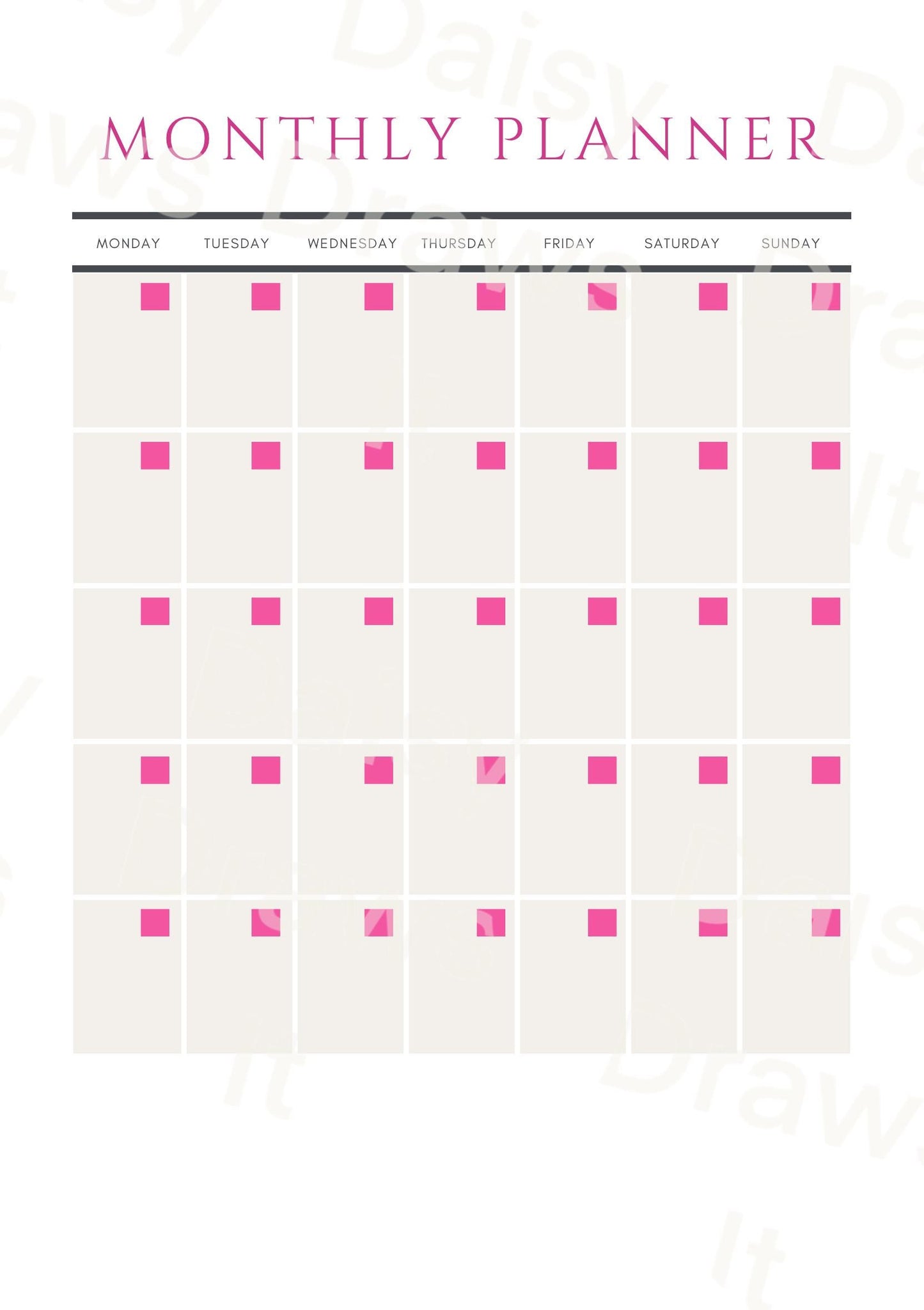 Printable Monthly Planner | To Do List & Weekly Planner | Minimal Planner Pages | Printable Organization Sheet | Instant Download