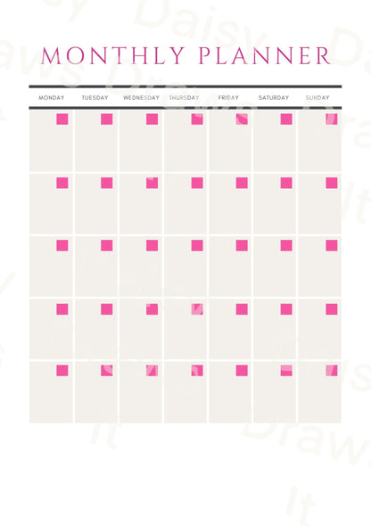 Printable Monthly Planner | To Do List & Weekly Planner | Minimal Planner Pages | Printable Organization Sheet | Instant Download